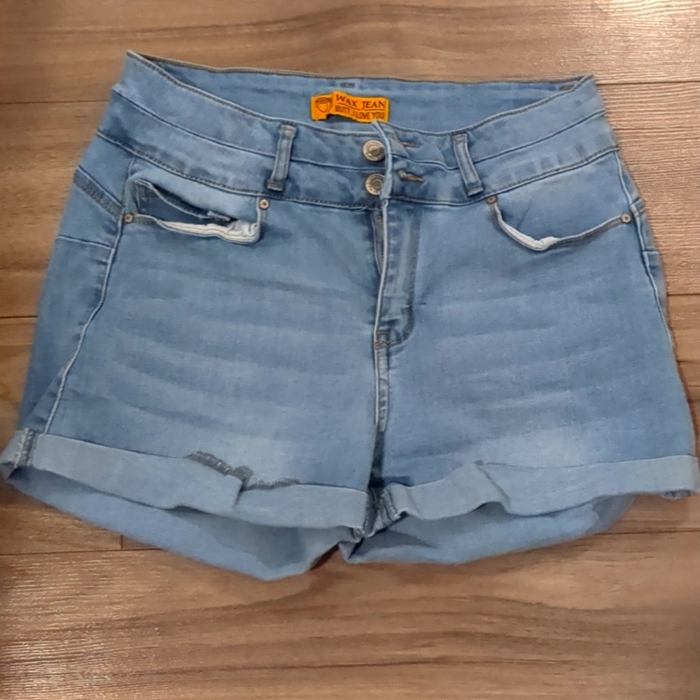 Light blue jean shorts